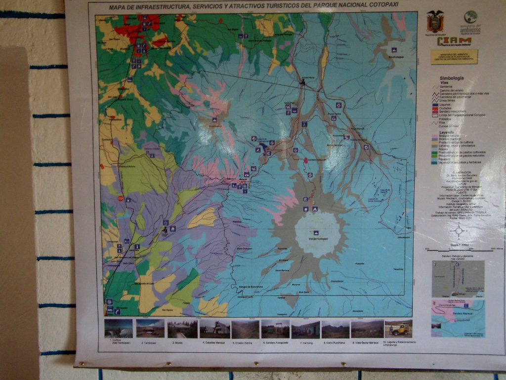 01-Map of the Cotapaxi in the visitor center.jpg - Map of the Cotapaxi in the visitor center